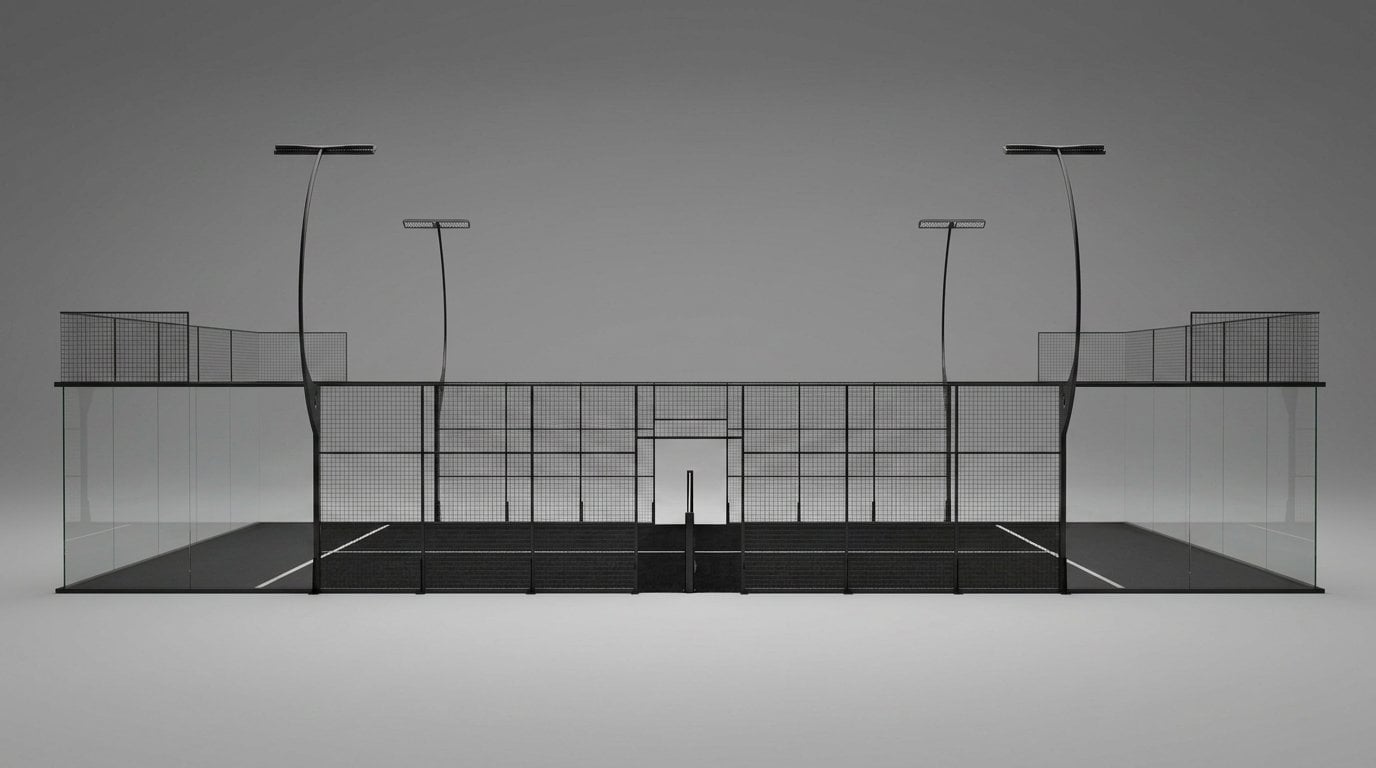 Orion XSport — cancha Apex superpanorámica, vista lateral de estudio del cerramiento de vidrio