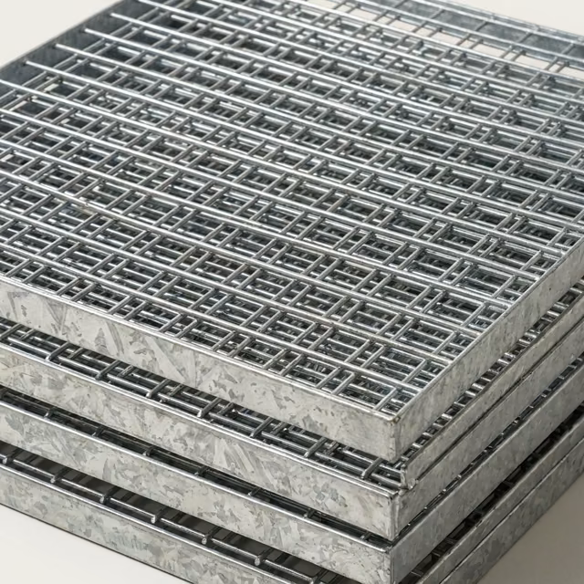 Paneles de malla de acero galvanizado en caliente para canchas de pádel Orion XSport, apilados. Fabricación directa de fábrica.