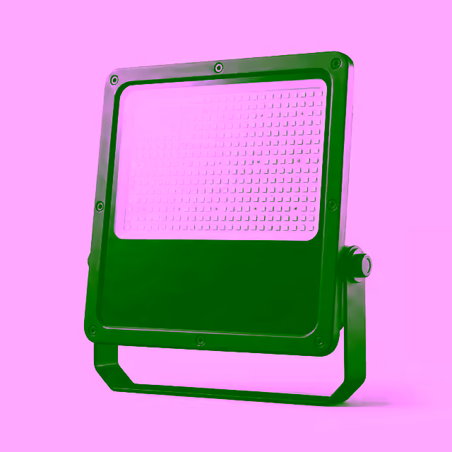 Proyector LED compacto con óptica antideslumbrante y carcasa negra para canchas de pádel Orion XSport. Fabricación directa de fábrica.